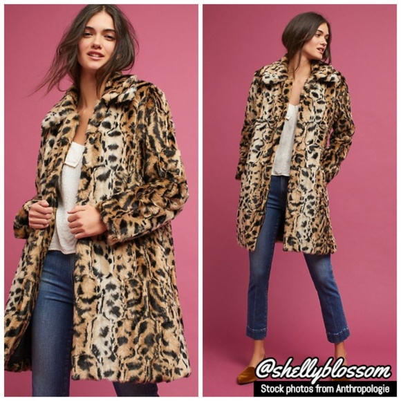 Anthropologie Jackets & Blazers - NWT Anthropologie Leopard Print Coat Faux Fur